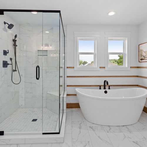 Modern Bathroom Tile in Crown Point, IN by Crown Flooring