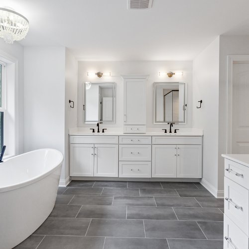 Bright and Modern Bathroom Flooring in Crown Point, IN