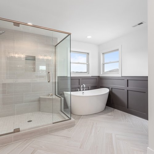 Modern Bathroom Tile in Crown Point, IN by Crown Flooring