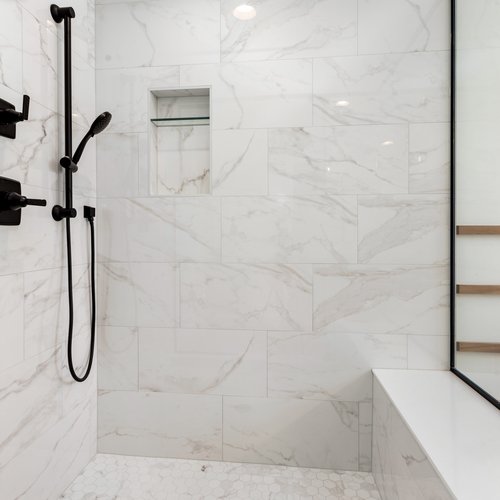 Stylish Shower Remodel in Crown Point, IN by Crown Flooring