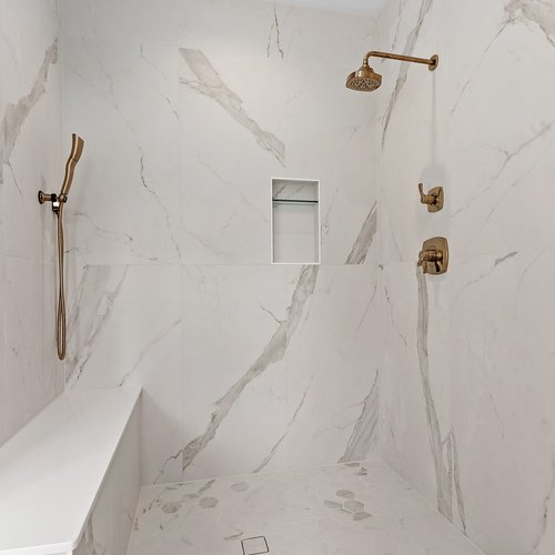 Modern Bathroom in Crown Point, IN by Crown Flooring